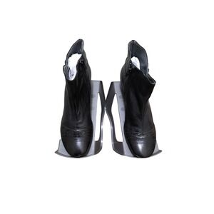 Brako Women's Black Leather Victoria Ankle Boots Size 39/8 US Made In Spain